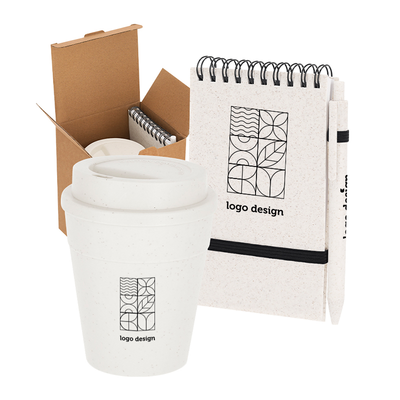 Geschenkset mit Tasse und Notizbuch