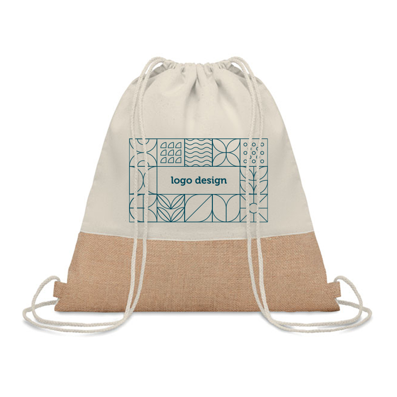 Rucksack Baumwolle mit Jute